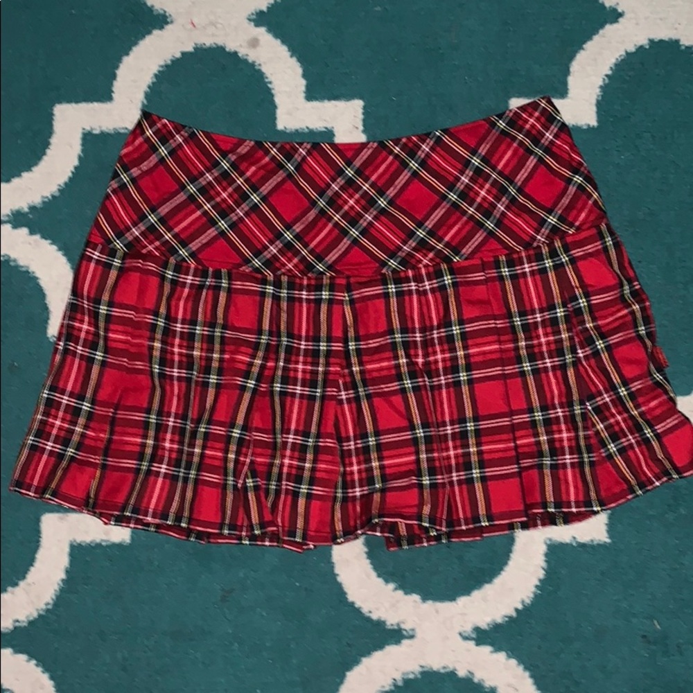School girl plaid mini skirt
